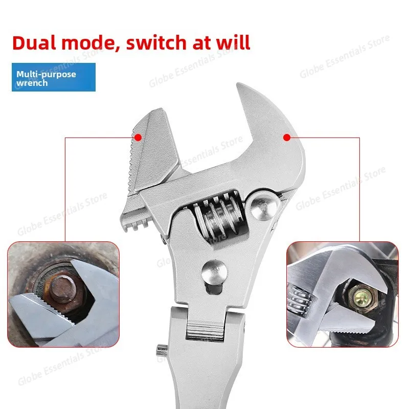 1pcs Ratcheting Wrench Universal Maintenance 180 Degree10-Inch Pulley 5 In 1 Adjustable Torque With Rotating Head Hand Tools
