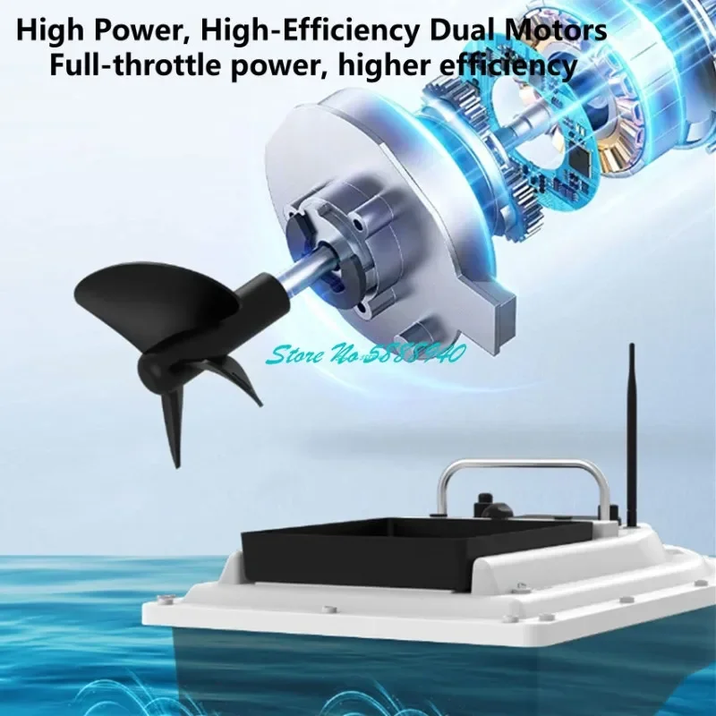 GPS Auto Return Smart Remote Control Fishing Bait Boat 2.4G 2KG Loading 500M Fixed Speed Cruise High Speed RC Nesting Bait Boat