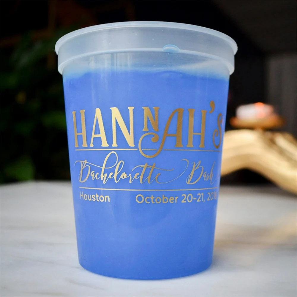 Personalized Color Changing Bachelorette Cups, Custom Printed Stadium Cups, Bach Bash Party Cups, Personalized Bachelorette Week