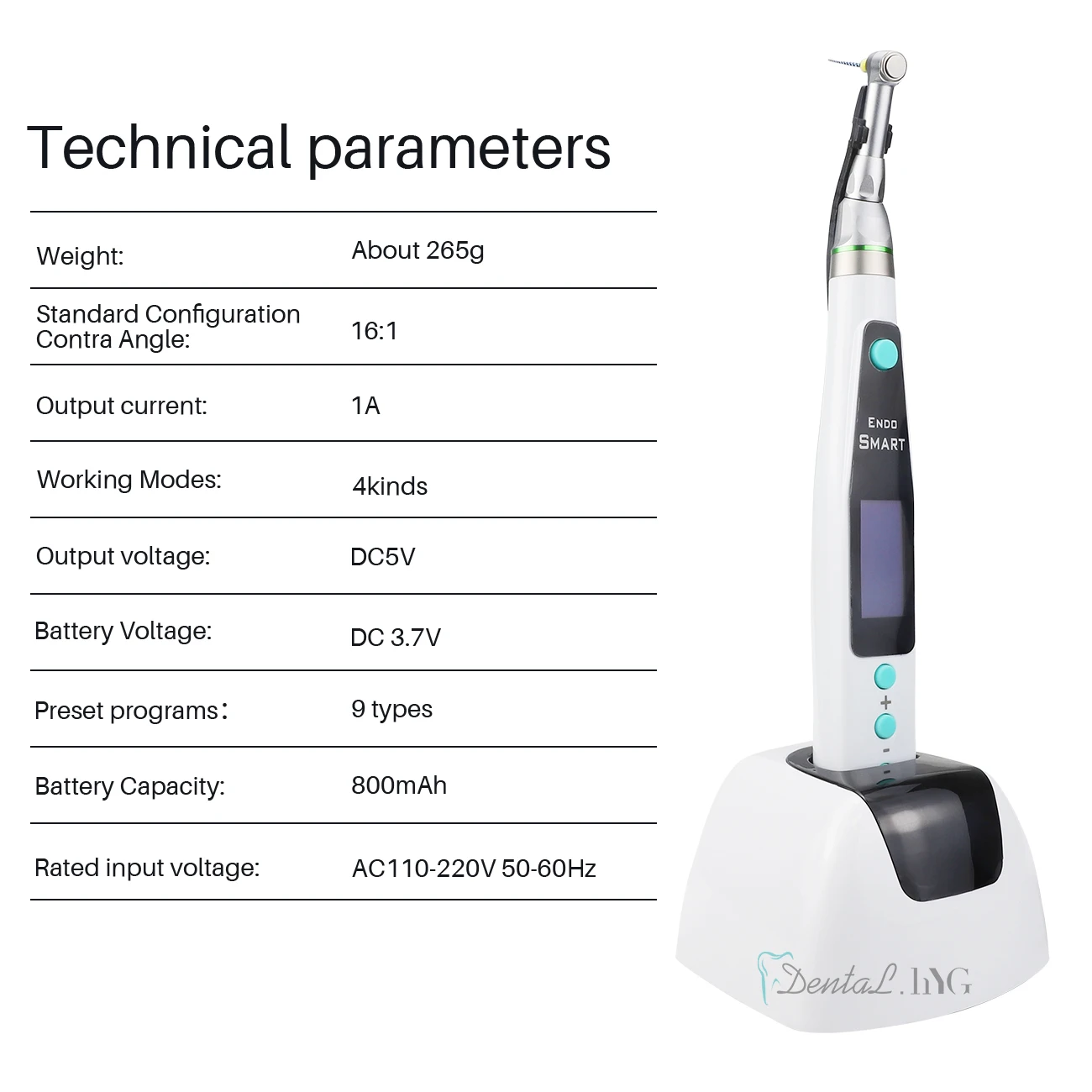 Motor endodoncia inalámbrico Dental, herramienta Dental inteligente con lámpara LED 16:1, tratamiento endodóntico de contraángulo estándar, instrumento de Canal radicular