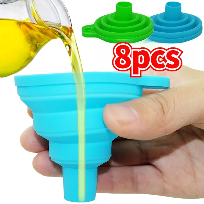 

Silicone Foldable Funnel Collapsible Universal Funnels Beer Oil Liquid Hopper Kitchen Cooking Accessories Engine Tools Trechter