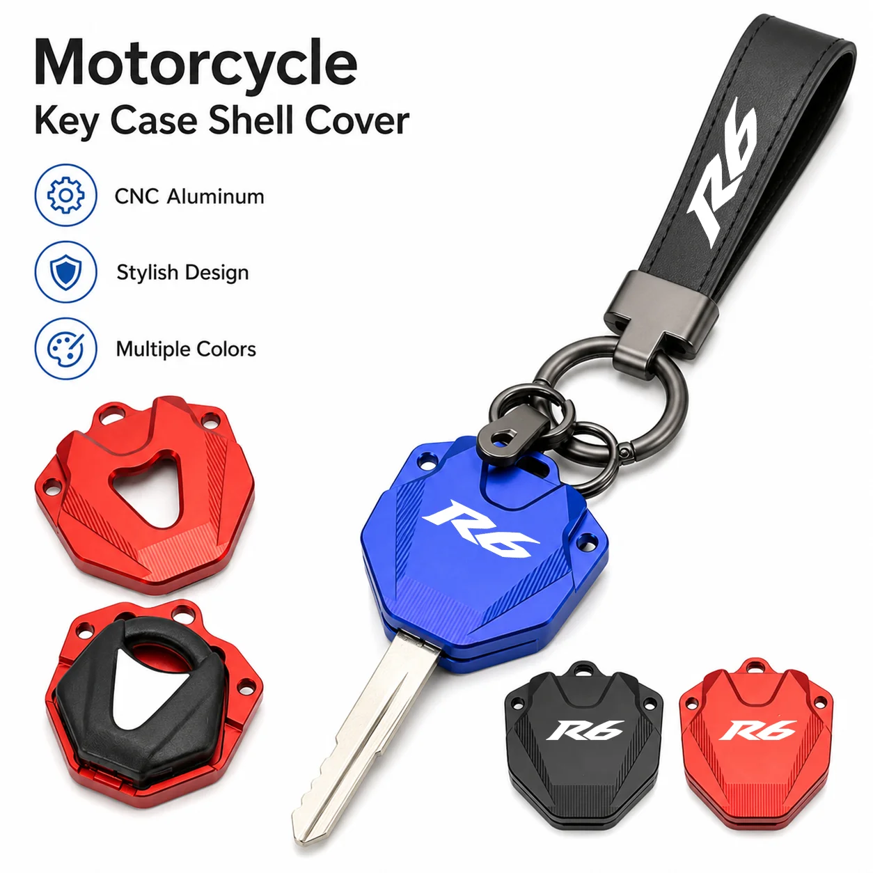 For Yamaha YZF R6 Yzfr6 Modified Key Cover Case Shell Protection Keychain Key Chain CNC Aluminum Motorcycle Accessories