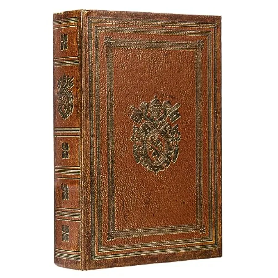 

Декоративная коробка-книга из искусственной кожи с тиснением, винтажный стиль, коричневая, для хранения - большая, 1-06, украшение для журнального столика, книжной полки