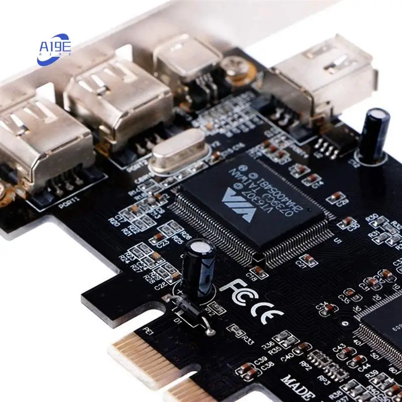 

A19E-Pcie 4 Port (3X 6Pin+1X 4Pin) Firewire 800 IEEE 1394 Adapter Card High Speed 800Mbps Free 6Pin To 4Pin Cable Durable