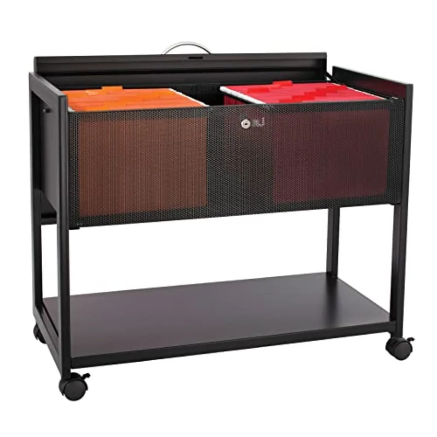 

Mobile File Cart, Fits Letter and Legal-Size Hanging Folders, Includes a Locking Lid and 2 Keys