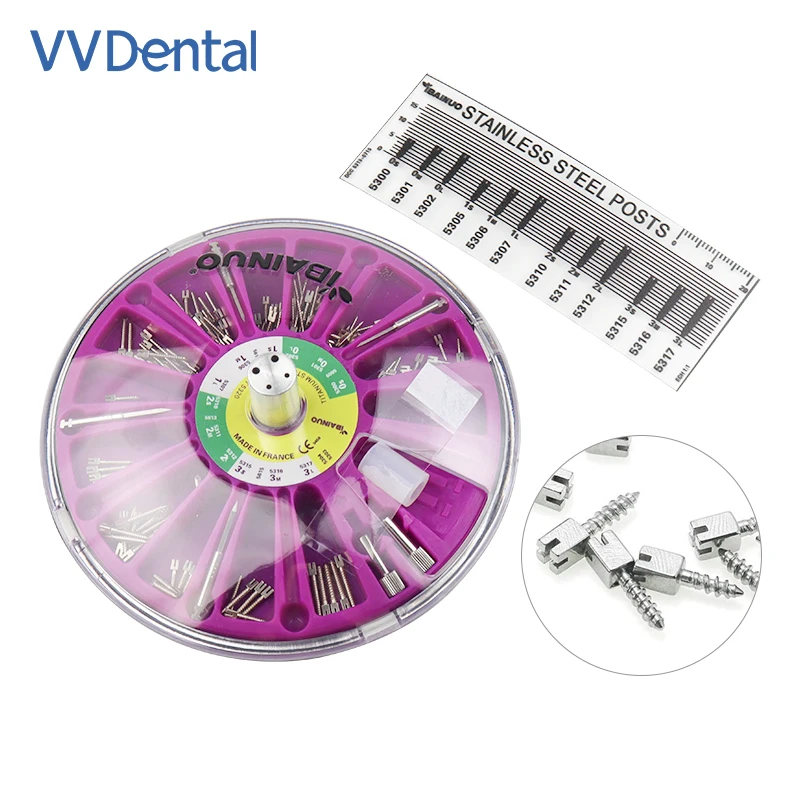 Стоматологические конические винты VV Dental, 120 шт., из нержавеющей стали и титана, для фиксации корневых каналов, высококачественные, из чистого титана