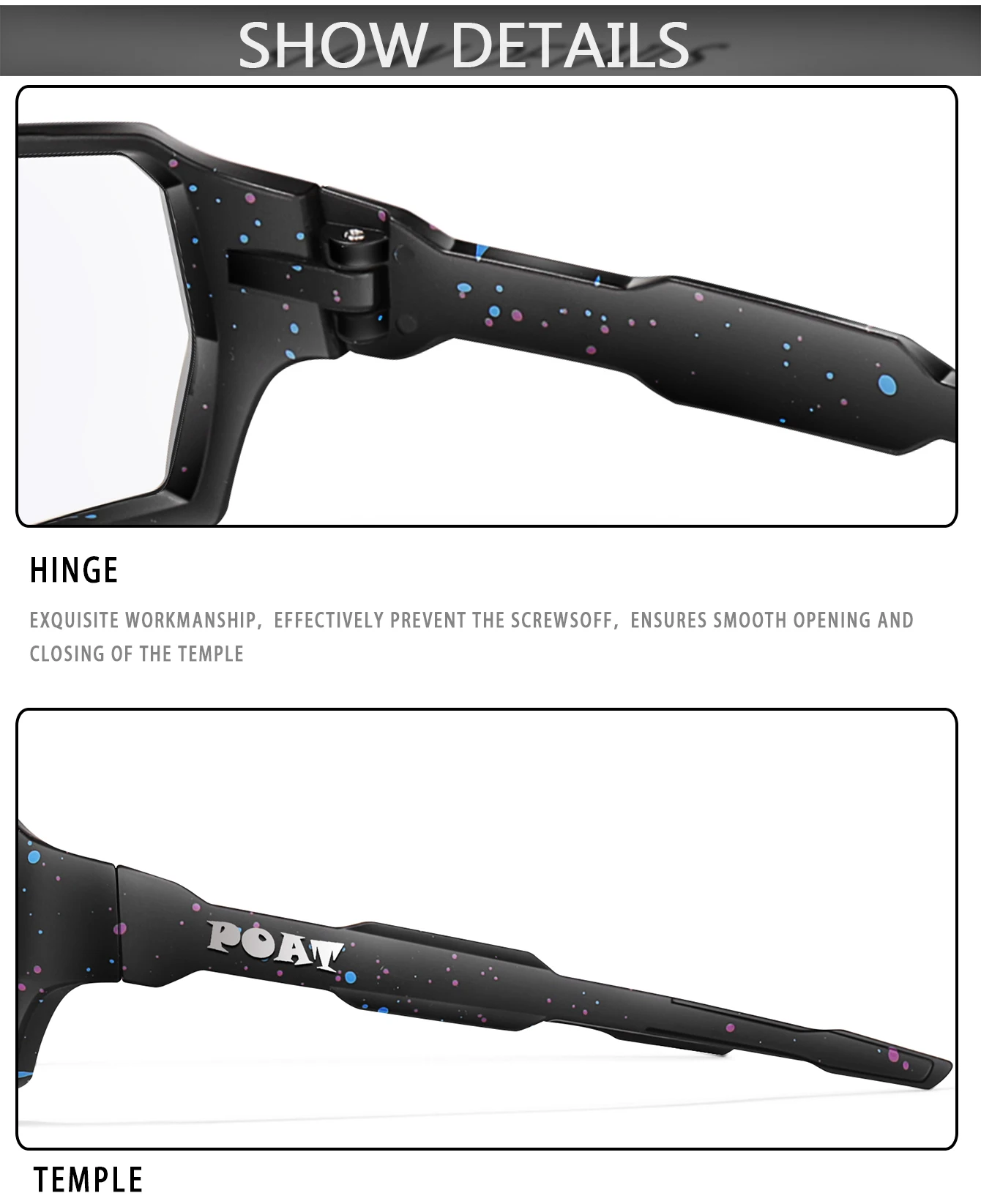 POAT Marke Motorrad Photochrome Winddicht Sonnenbrille Männer MTB Fahrrad Brillen Sport Radfahren Angeln Laufen Gläser – Detail 15