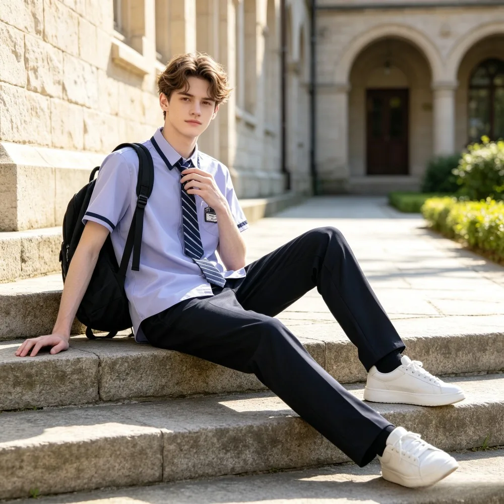 School Uniform British Preppy Graduation Season Matching Suit,Shirt&Purple Dress Set For Student Chorus Stage Campus Performance