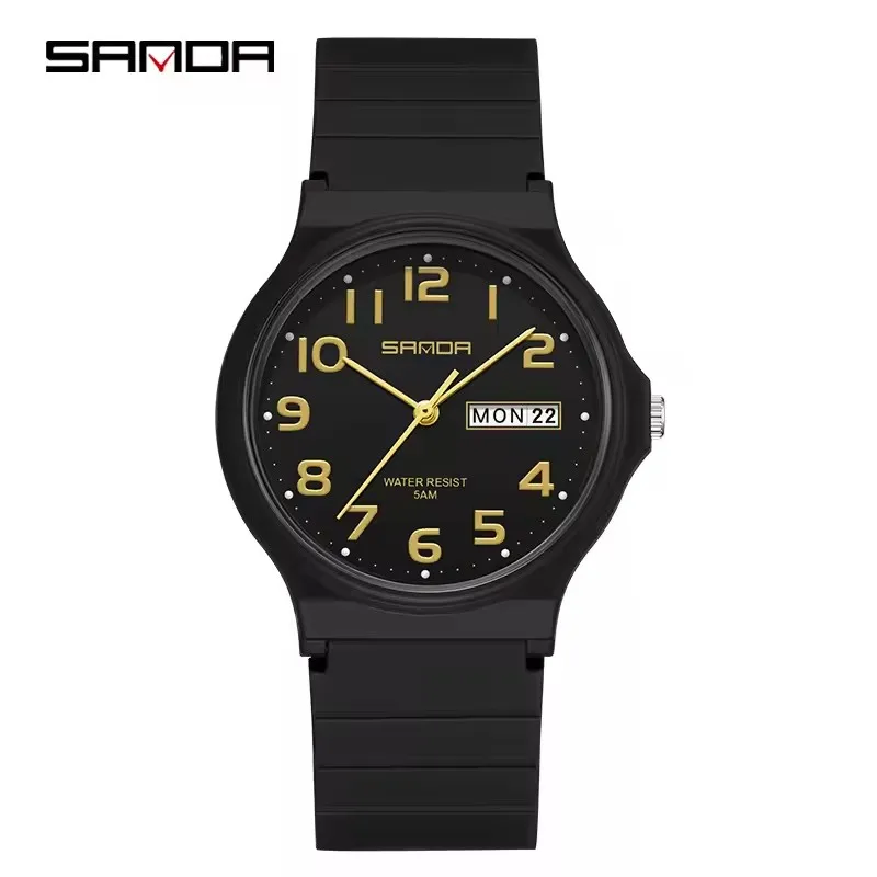 SANDA 9072 Mini Simple Student Watch Soft TPU Light Fashion Waterproof Luminous Quartz Women's Outdoor Sports Children's Watch