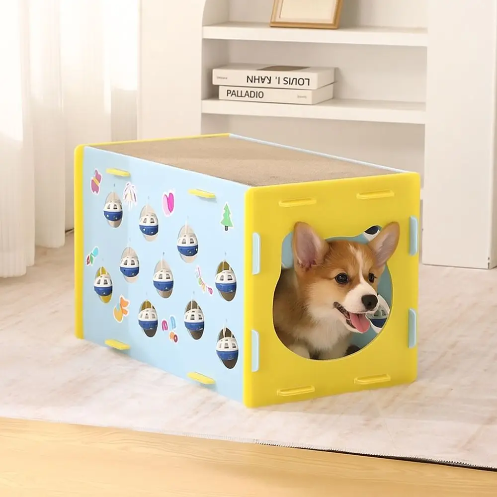 

Double Layer Cat Scratcher Bed House Detachable Wear Resistant Pet Tunnel Nest with Balls Breathable Scratch Resistant Toy