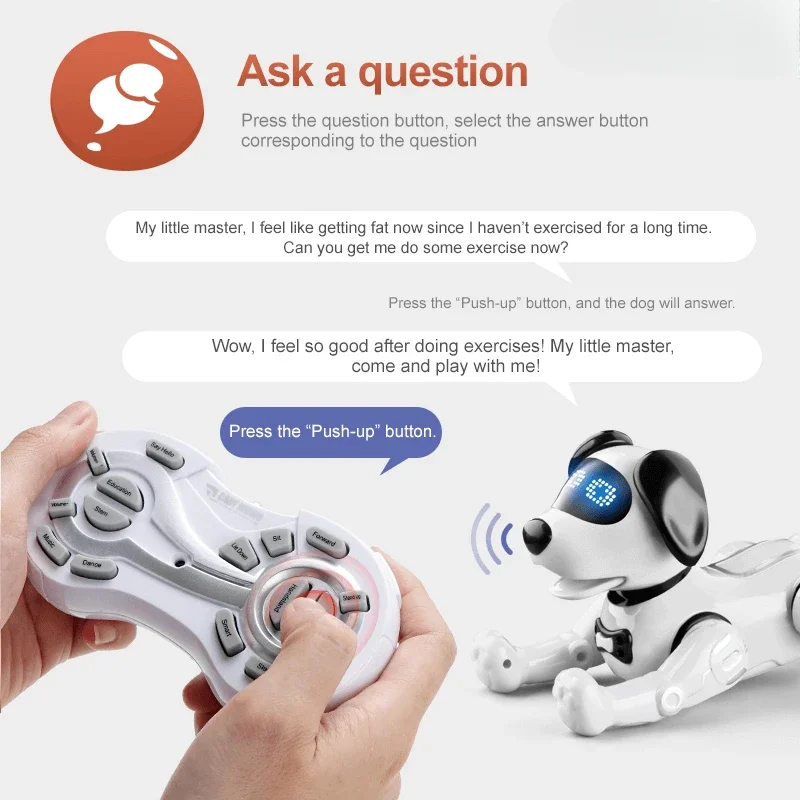 New Intelligent Machine Dog Programming Remote Control Interactive Stunts Handstand Music Dancing Children's Pet Dog Robot Toy