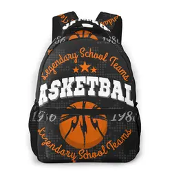 Zaini per bambini borsa da scuola per ragazzi emblema di pallacanestro adolescenti zainetto studente Bookbags