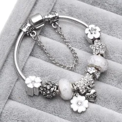 Sanchun Colorful Ten Miles Peach Blossom Craft Bubble Glass Pearl Dola Retro Fashion DIY Jewelry Bracelet-4240