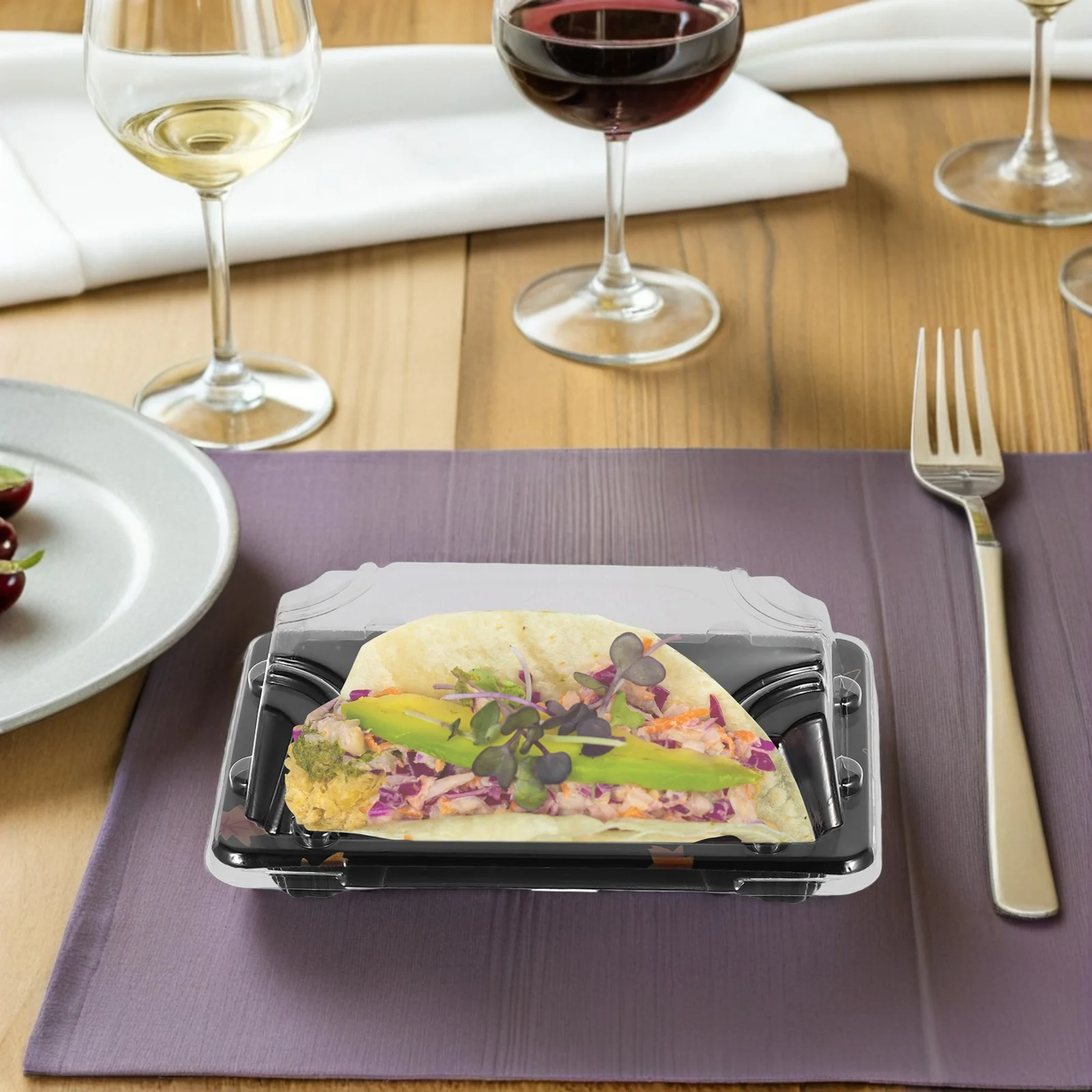 

Sushi Carry Out Tray Disposable Box Cake Container Transparent Lid Take Takeout Boxes
