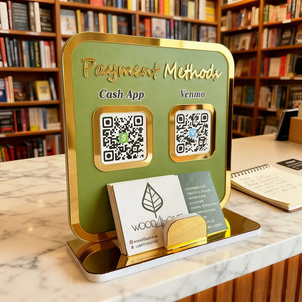 لوحة شعار الدفع لرمز الاستجابة السريعة من الأكريليك القابل للتخصيص للوسائط الاجتماعية للأعمال من Google 1-3 رموز QR الأفضل لأحداث واجهات المتجر #1