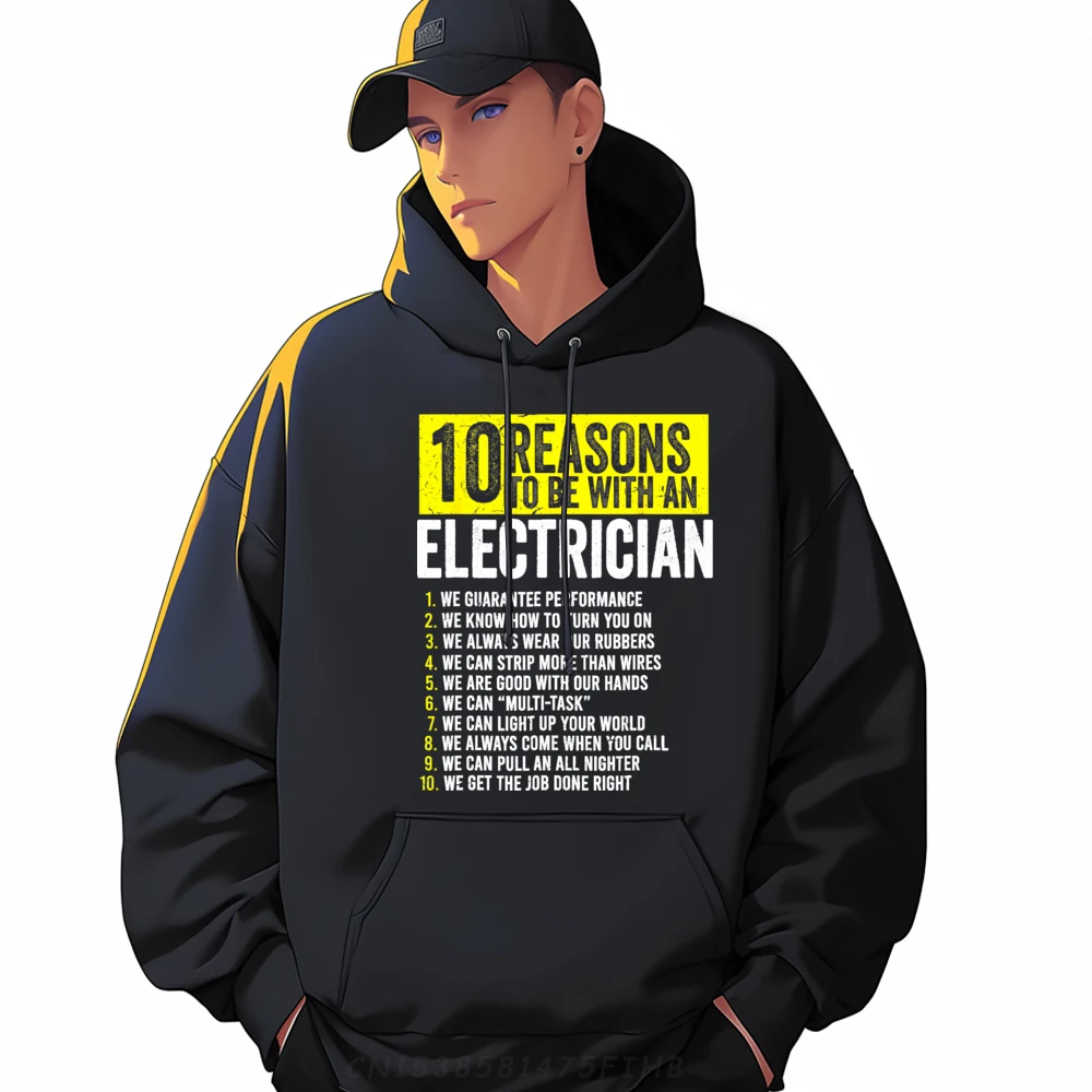 

Group 10 Reasons To Be With Electrician Sweatshirt Funky Christmas Long Sleeve Crewneck Hoodies Male Graphic Sweatshirts