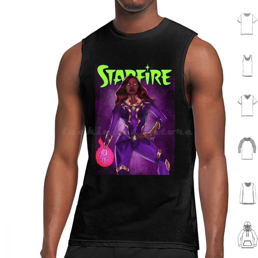 Starfire Tank Tops Print Cotton Starfire Titans Superhero