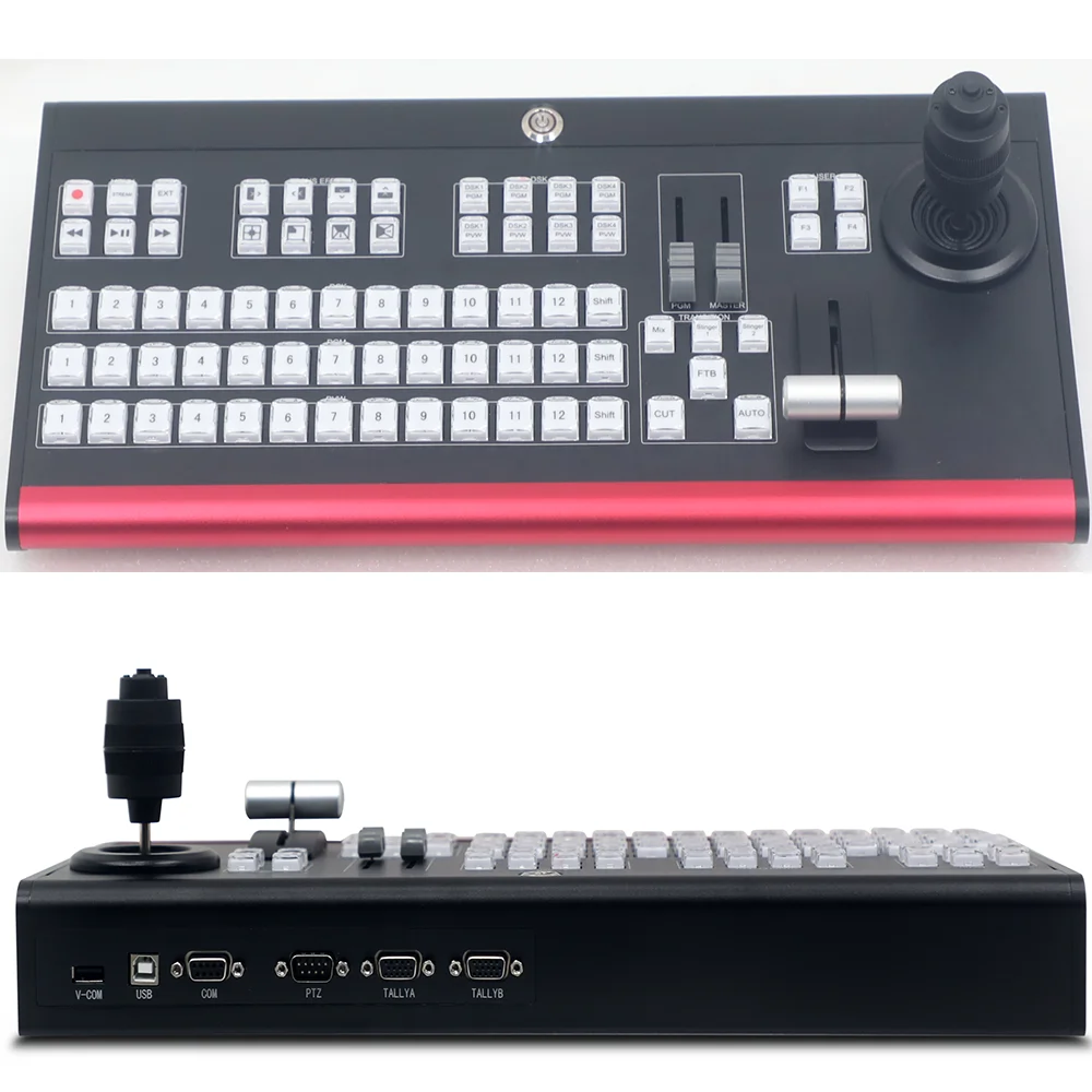 2026 Professional Aluminum VMix Control Panel Dual-color Crystal Buttons for Live Video Streaming TYSTDirect Surface Switcher Co