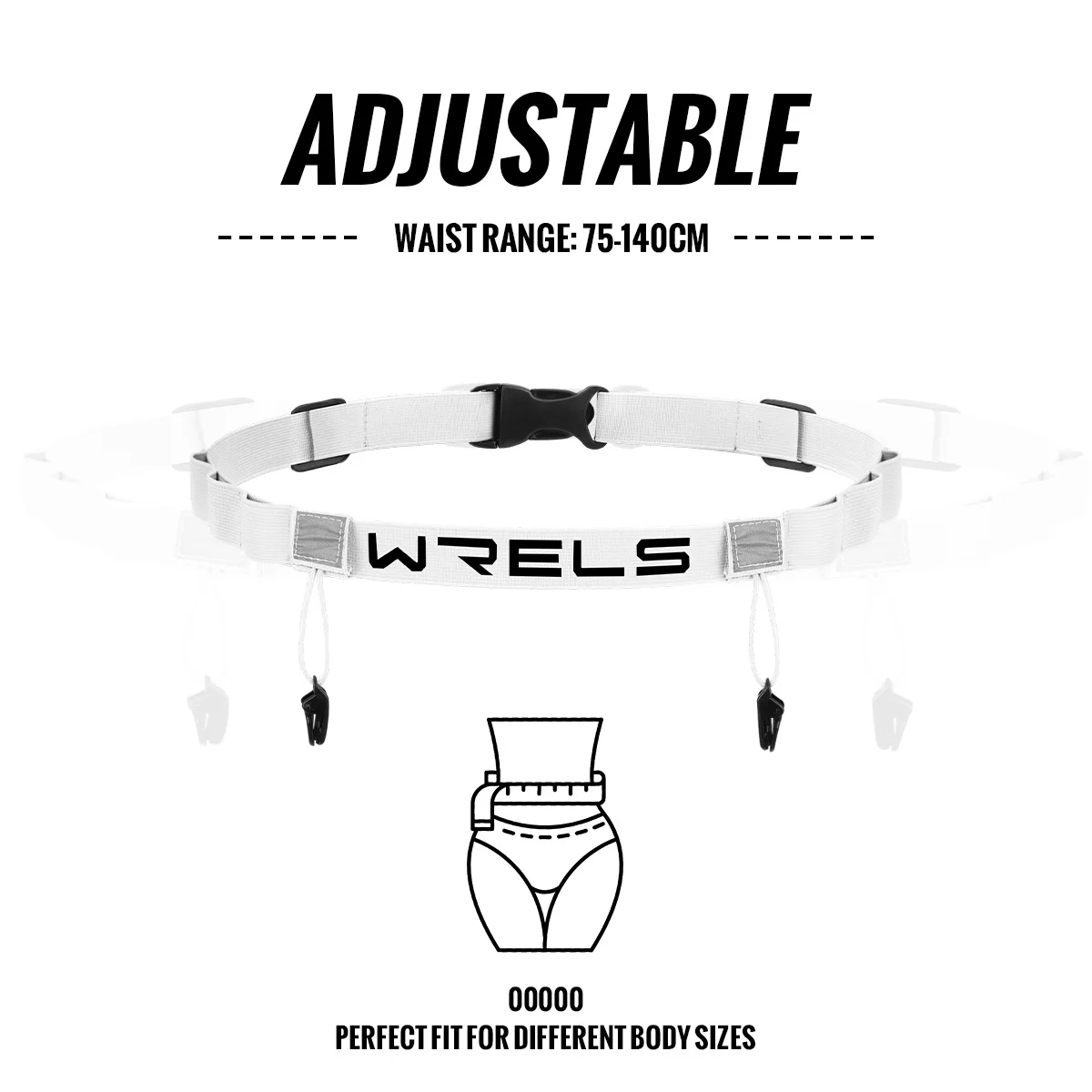 WRELS Running Race Number Belt Waist Pack Bib Holder Unisex Triathlon Marathon Multi-function Running Race Number Belt With Gel