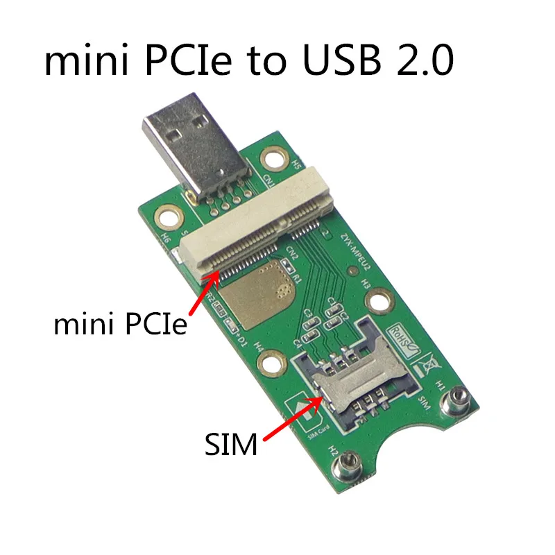 

XT-XINTE Mini PCI-E WWAN to USB 2.0 Adapter Card with SIM Card Slot for WWAN/LTE Module 3G/4G for HUAWEI EM730 for SAMSUNG ZTE