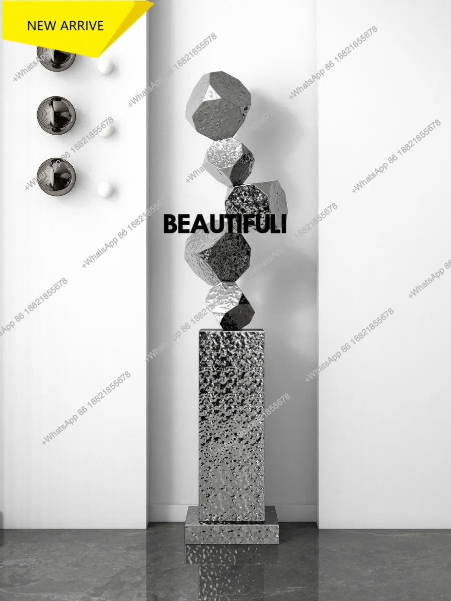 

M138 Stainless steel floor sculpture hotel model room modern living room entrance decoration high-end soft decoration orname