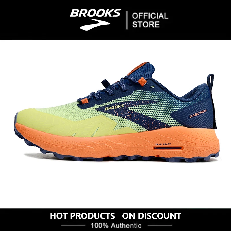 BROOKS Cascadia 17 Outdoor Hiking Shoes Cross-country Running Shoes Men's Shock-absorbing Non-slip Wear-resistant Hiking Sports