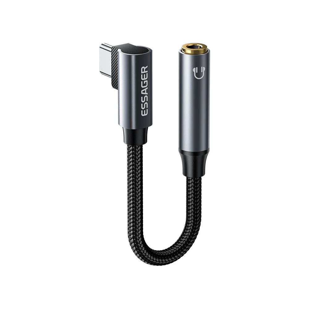 Kabel audio Essager w kształcie litery L, z Type-C na 3.5mm Jack, adapter słuchawkowy z Lightning na 3.5mm do iPhone 16 15 Samsung, adapter do słuchawek 3.5mm do iPhone 14 13 — Zdjęcie 2 z 2