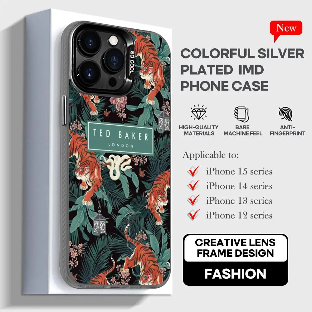 F-Flower A-Ted-Design-Bakers Phone Case black IMD Colorful Phone CaseSilver Suitable for iPhone 16 15 14 13 12 11 XS Pro Max