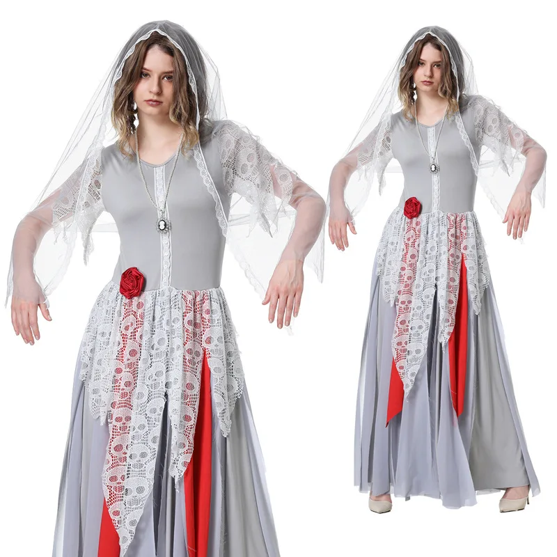 

2025 карнавал Хэллоуин необычная вечеринка зомби невесты косплей костюм ужас вечерние костюм призрака страшный зомби-маскарад