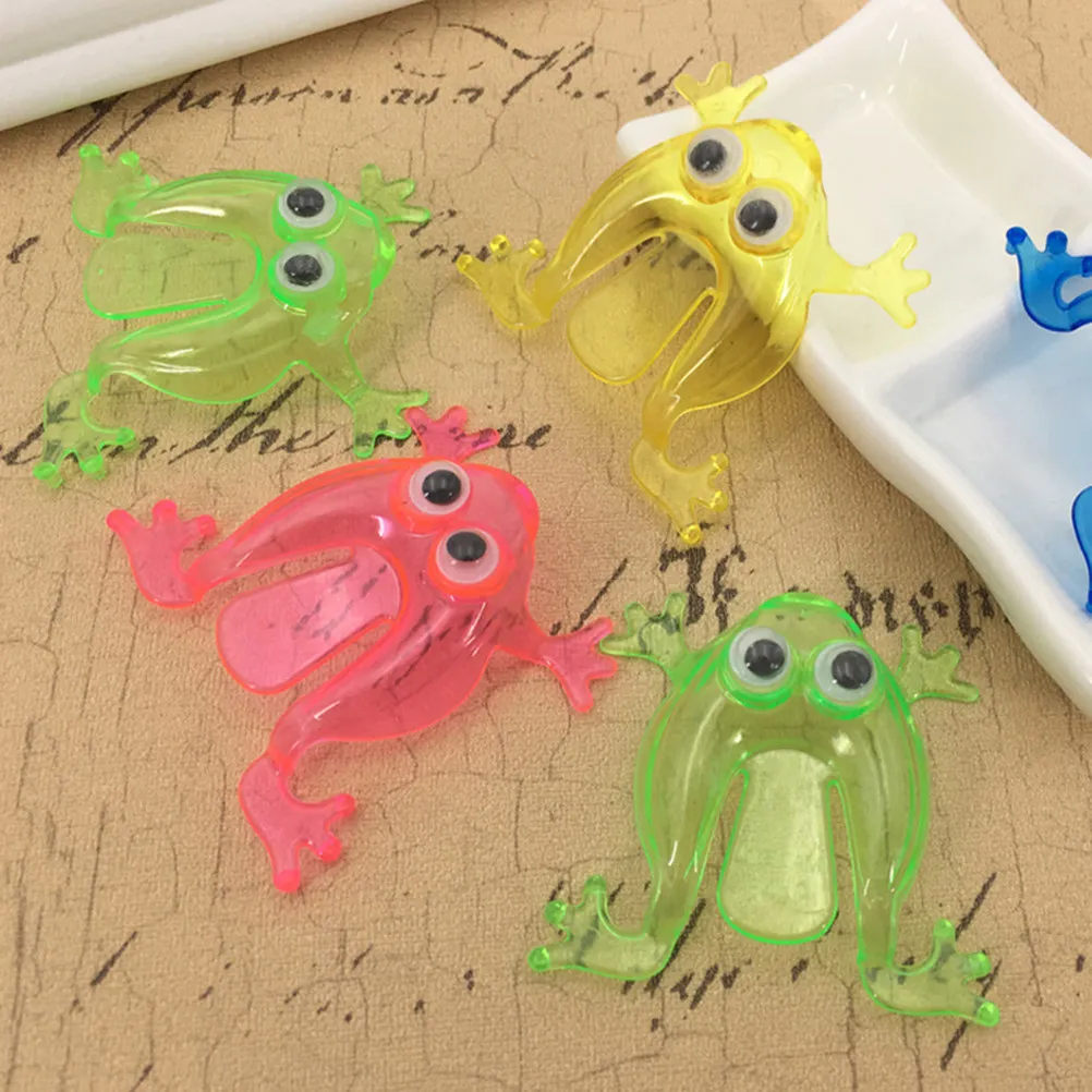 50Pcs Mini Jumping Frogs Safety Plastic Finger Pressing Bounce Kids Birthday Party Favors Gifts Mini Jumping Toys