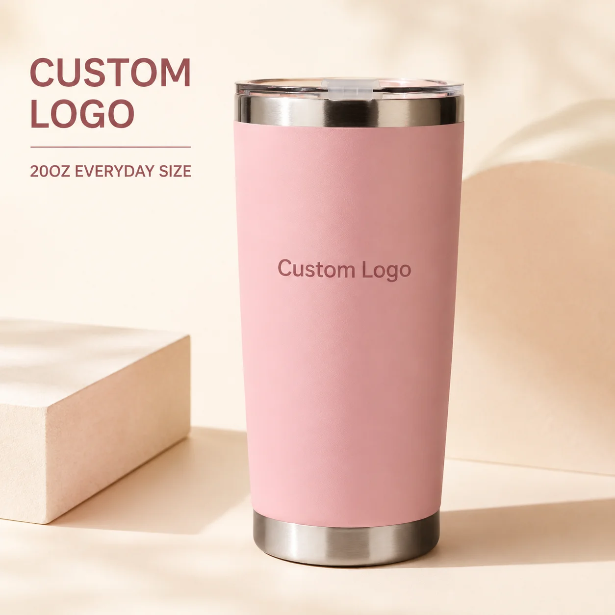 Personalized 20oz Stainless Steel Tumbler Double Wall Insulated Car Cup With Lid Custom Photo Logo Christmas Gift For Men Women