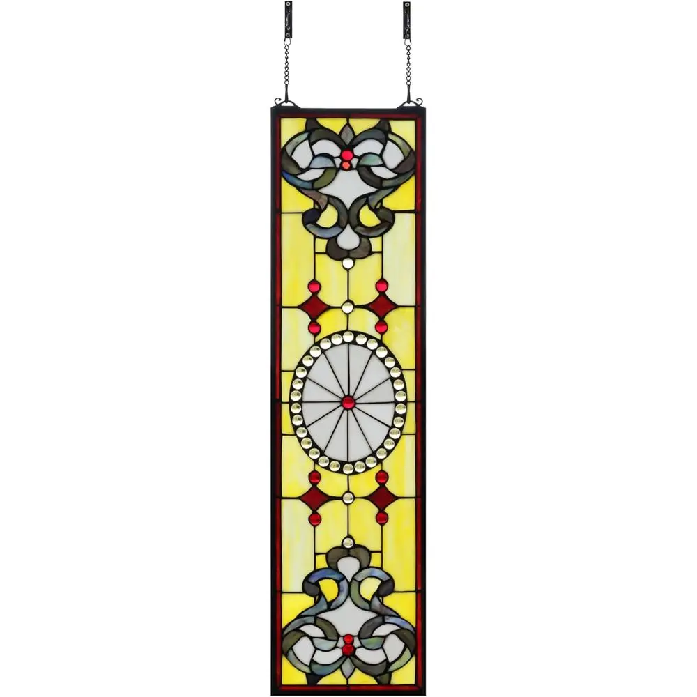

Очень большая витражная панель для подвешивания на окно, 100% натуральное стекло для домашнего декора, 9,5 × 36 (YLK008)