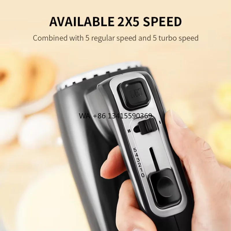 

GDOR 5 Speeds Electric Hand Mixer with Whisk Traditional Beaters Snap-On Storage Case Black Handheld Mixer Stainless Steel