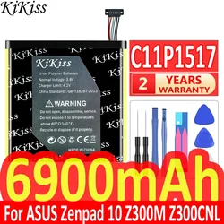 KiKiss High Capacity 6900mAh C11P1517 Battery for ASUS ZENPAD 10 Z300M Z300CNL 6B P00C Tablet PC Batteria