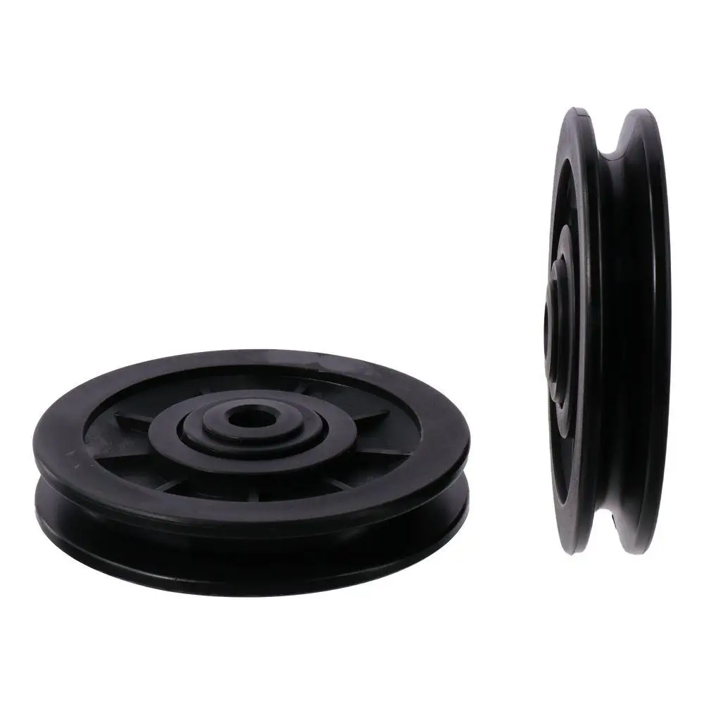 Plastic Bearing Pulley Sturdy Double Sealed Black Wheel Cable Sheave Pulley Gym Equipment