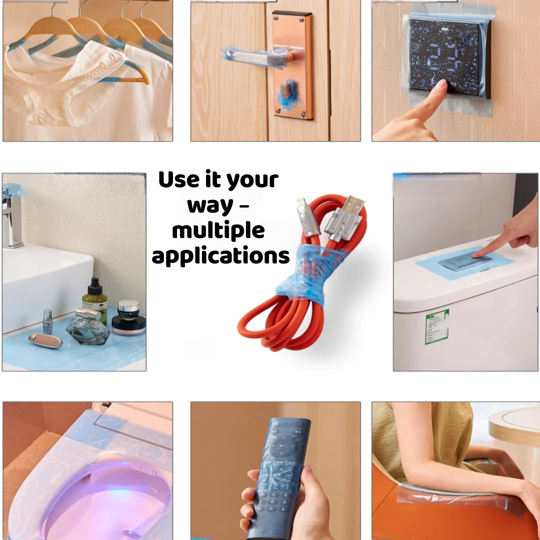 Disposable Hygiene Film Dental Blue Film Toilet Seat Bathtub Barrier Sheet for Travel Hotel Hygiene-Conscious Users