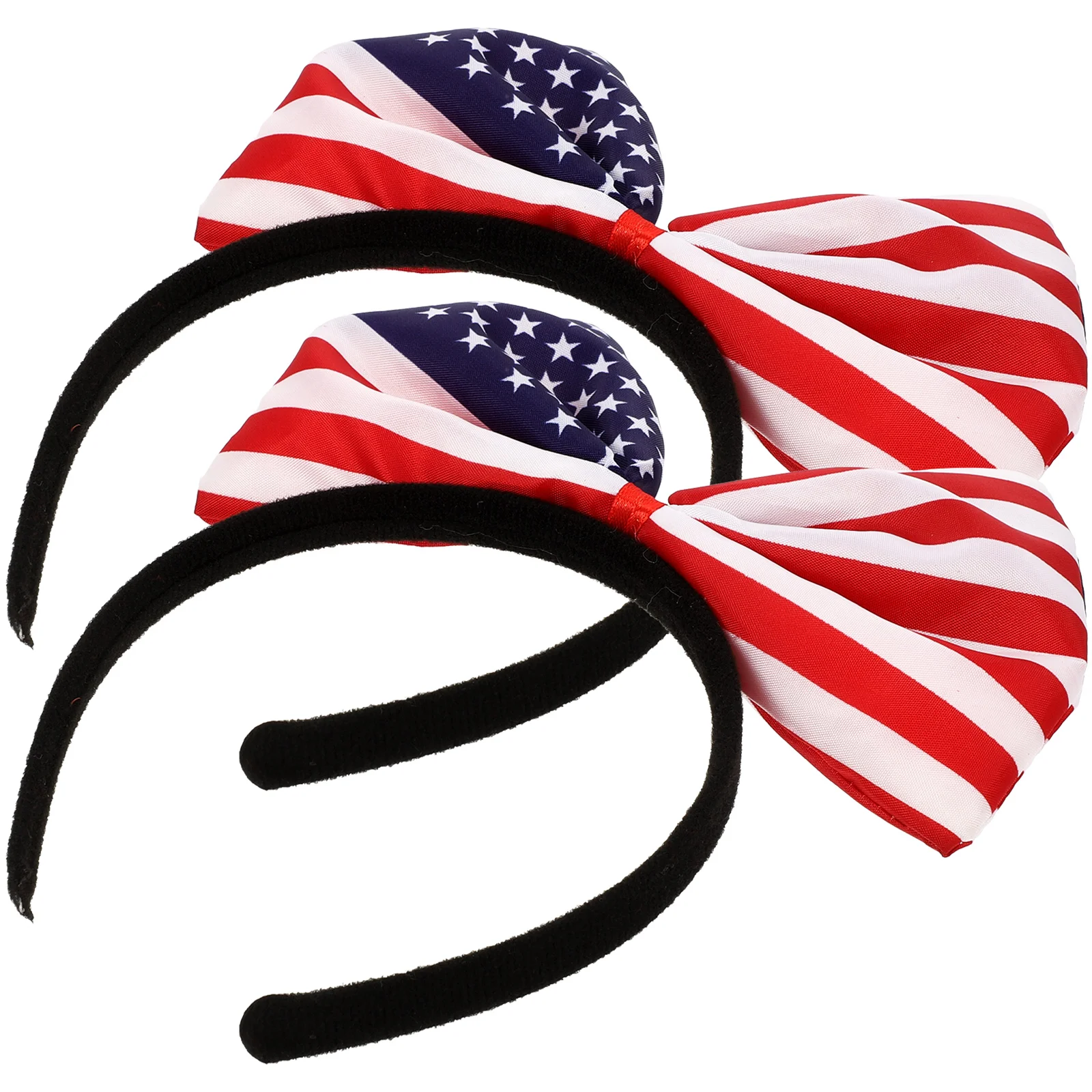 2pcs American Flag Bow Headband 4Th Of July Patriotic Hair Accessory For Independence Day Party Festival Cosplay Hair Hoops