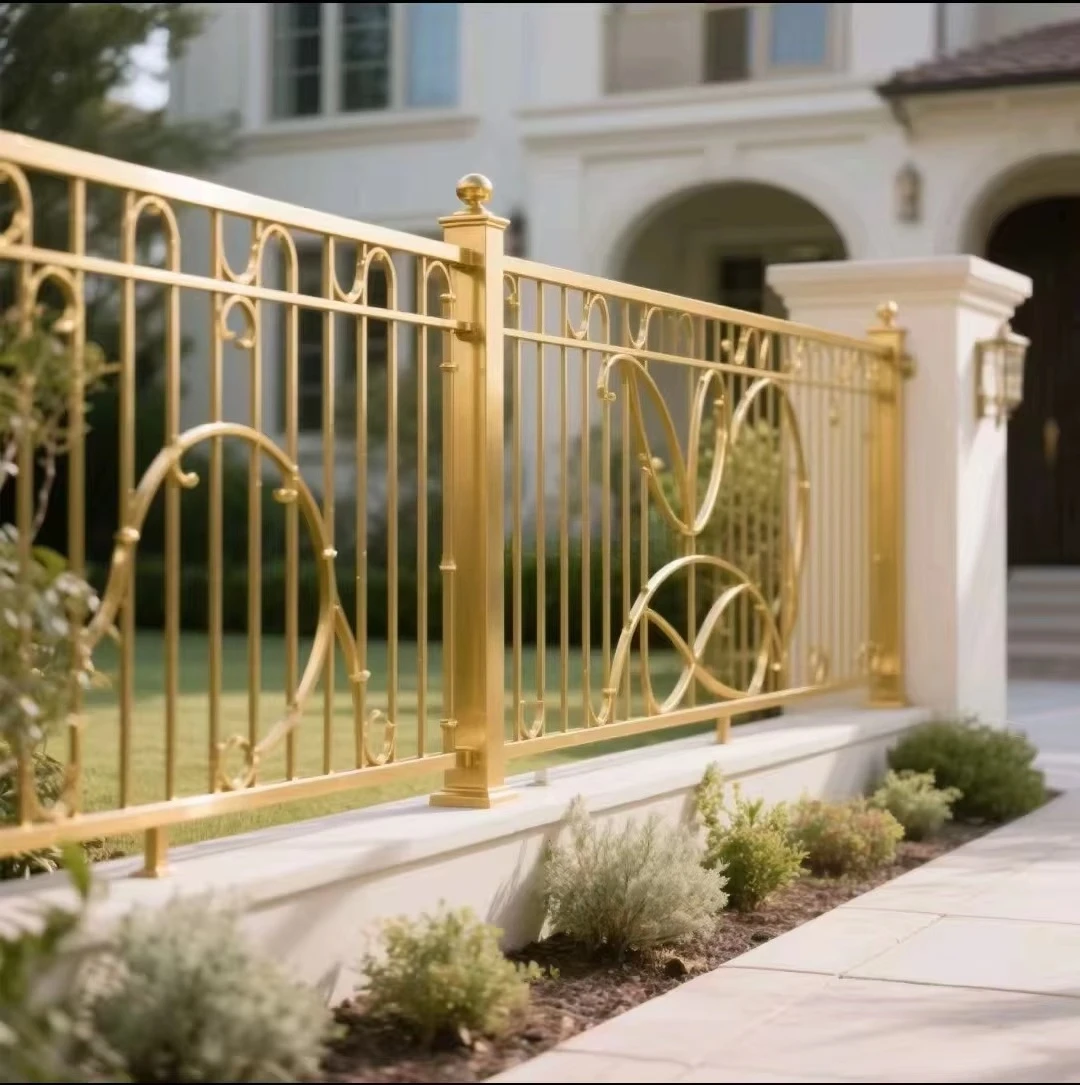 

cj-Elegant Handmade Modern Wrought Iron Railing 3D Modeling Durable Rustproof Outdoor Design ISO Certified@