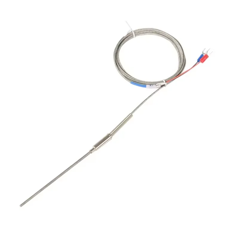 K J PT100 Type 1m 2m 3m  Wire Cable 50mm 100mm 150mm 200mm Probe Thermocouple Temperature Sensor for Temp Controller