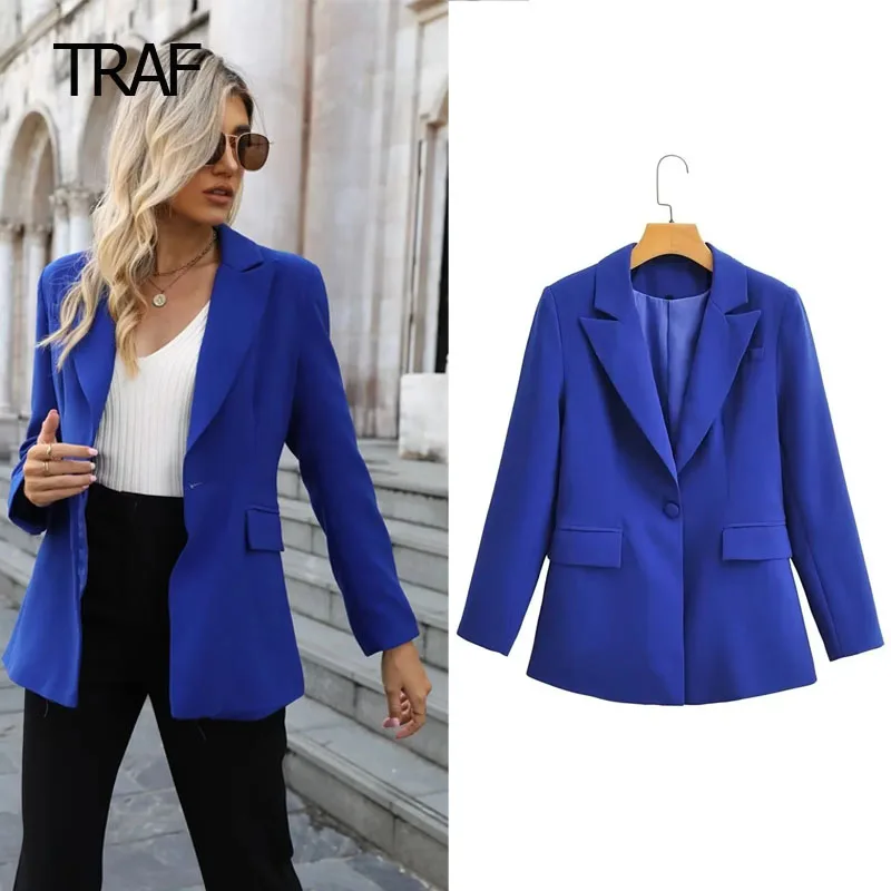 TRAF Blazers Woman Autumn New In Outerwear Long Sleeve Top Korean Fashion Novelties Blazer Office Wear For Women Professional