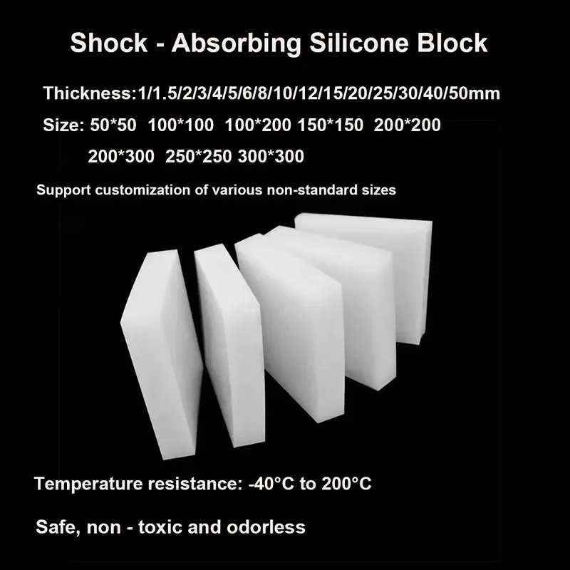 High Temp Resistant Silicone Sheet White Color Shock Proof Material 50-300mm Wide