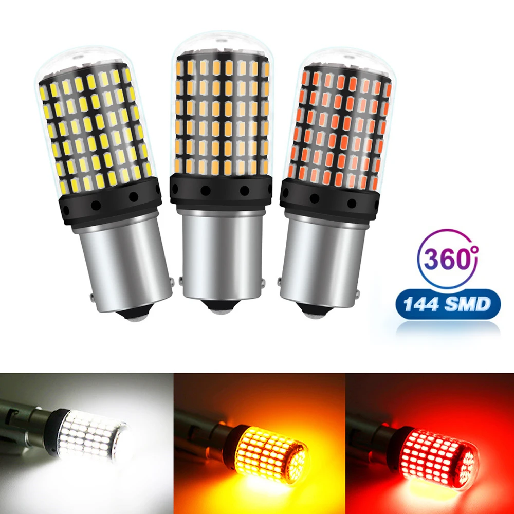 1xSuper Bright 1156/1157 P21W/PY21W 7440 Canbus Car Led 12V Reversing Light Stop Brake Lamp Auto Turn Signal Bulb White Red