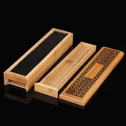 Bamboo Incense Burner Two Layers Home Studio Incense Storage Box Burner