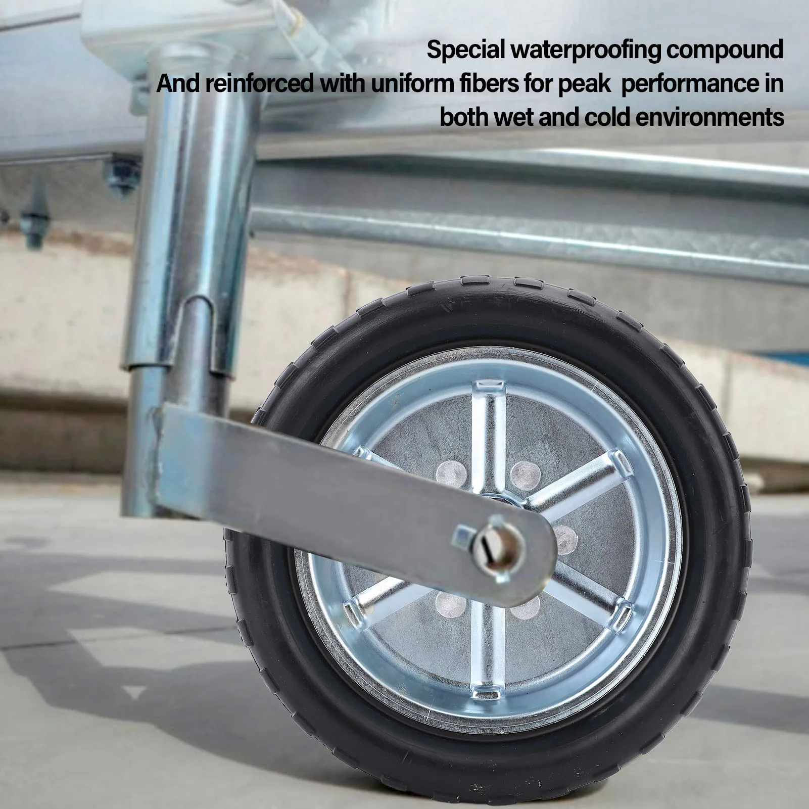 

Trailer Tongue Jack Wheel Oil Proof Iron Rubber Trailer Jack Caster Wheel 2000lbs Strong Capacity High Strength 10 Inch for RV