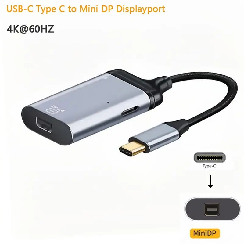 AA08-Mini Displayport محول USB-C نوع C إلى Mini DP محول Mini DP Displayport Monitor Converter #6