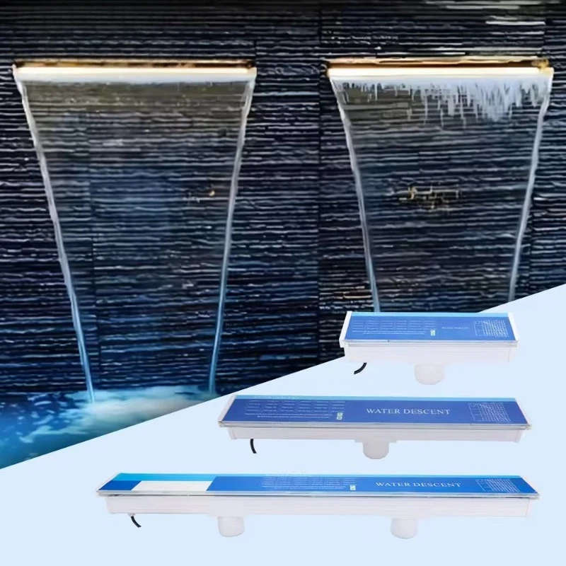 Acrylic waterfall 310 610 910 mm, available in stock, suitable for modern pool view waterfall