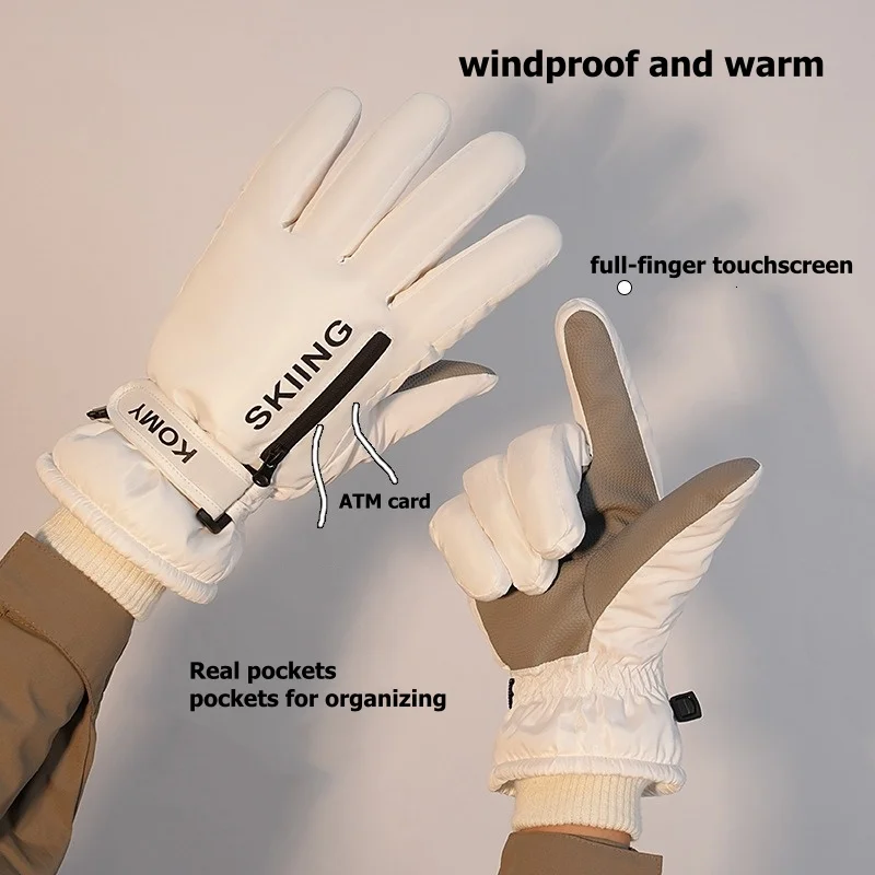 Winter Gloves Waterproof Windproof Mens Women Warm Gloves Cold Weather Touch Screen Fingers Driving Biking Running