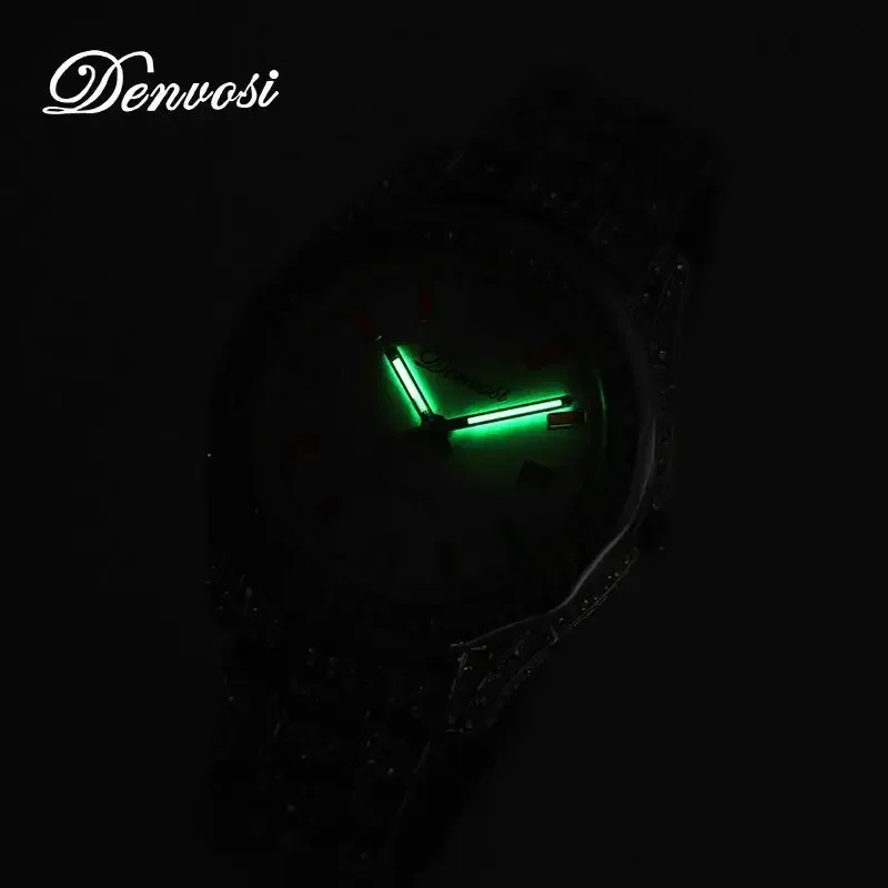 Danfos Women's Watches Luxury Full Diamond Inlaid Waterproof Stainless Steel Chic Lady's Watch Reloj Hombre Relogios Masculino