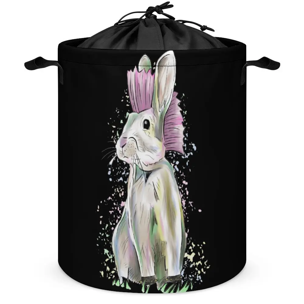 Tie Up Your Dirty Pocket Punk Bunny Women's Fitted Michael Laundry Basket Dust Proof Convenient Living Room Storage Unique Stora