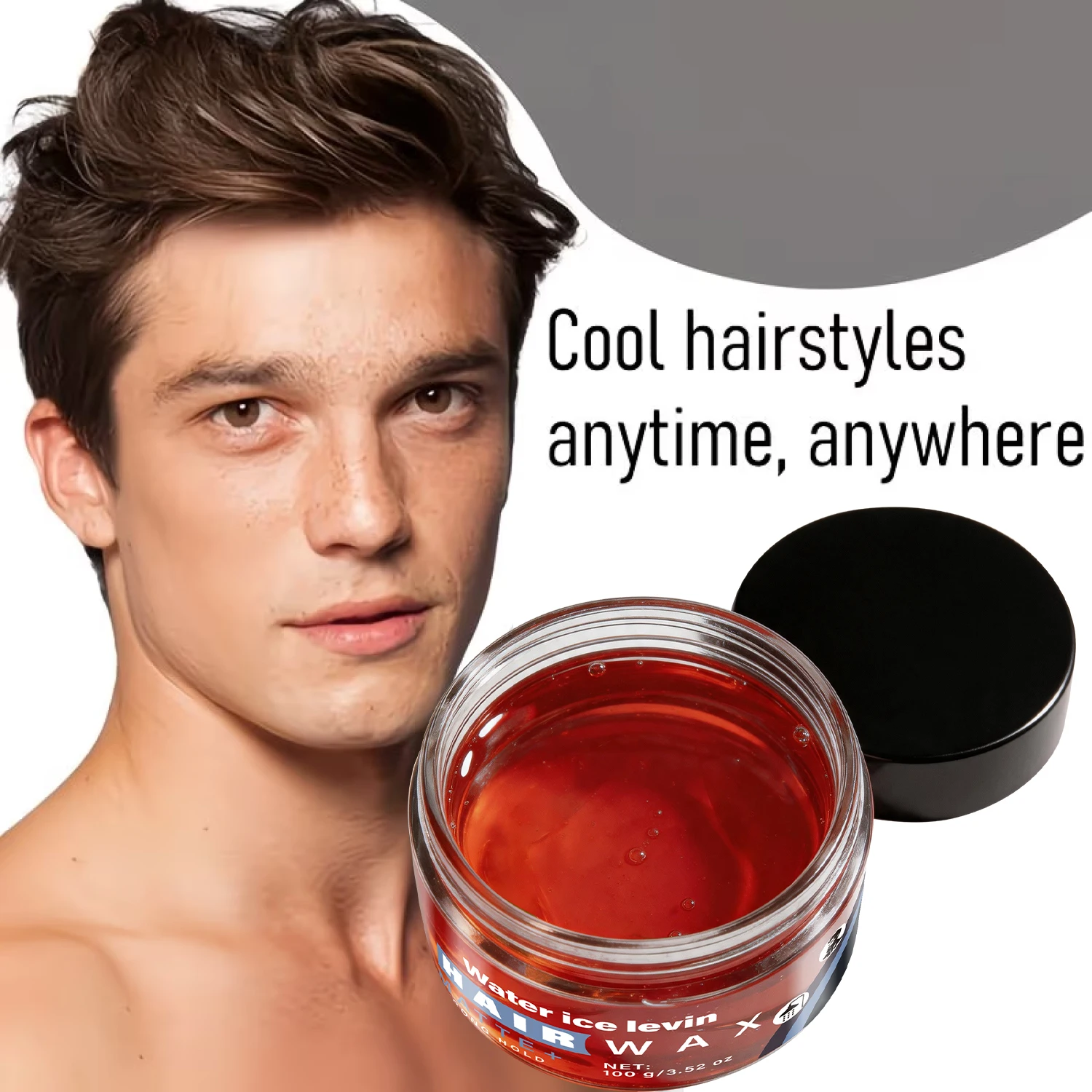 Water Ice Levin Men Hair Wax 100g Strong Hold Styling Hair Pomade Create Cool Hairstyle Portable Daily Hair Modeling Wax For Men
